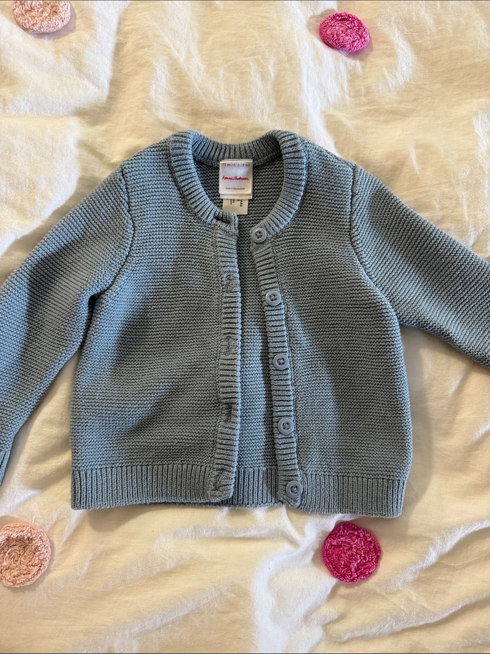 Hanna Andersson baby blue knit cardigan
